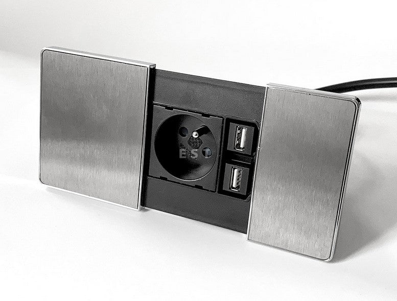 ASA 06008E00003 Vestavná zásuvková jednotka VERSAPAD 1x230V, 2xUSB (nabíječka), nerez ASA 06008E00003 Vestavná zásuvková jednotka VERSAPAD 1x230V, 2xUSB (nabíječka), nerez
